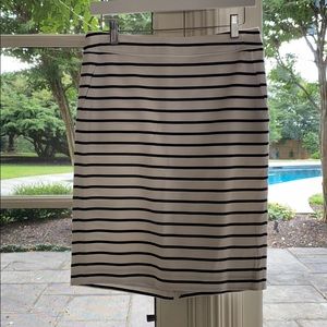 The Limited Navy and white striped skirt